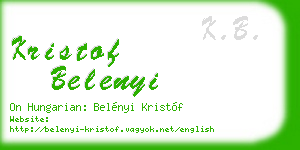 kristof belenyi business card