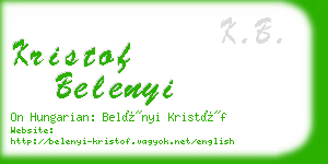 kristof belenyi business card